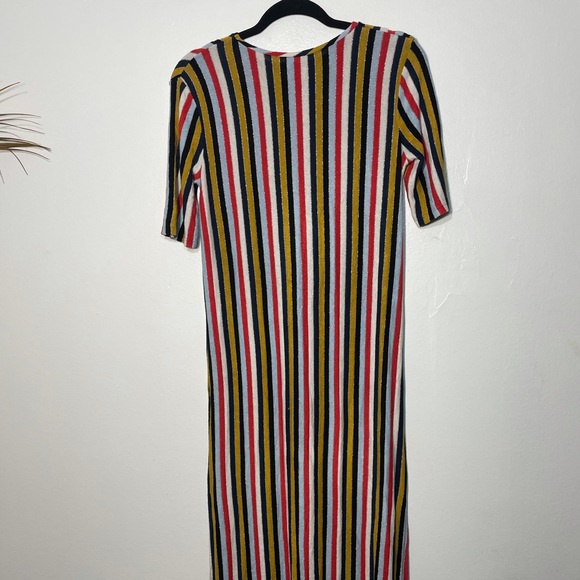 Zara Shiny Multi Colored Striped Dress - Picture 5 of 7